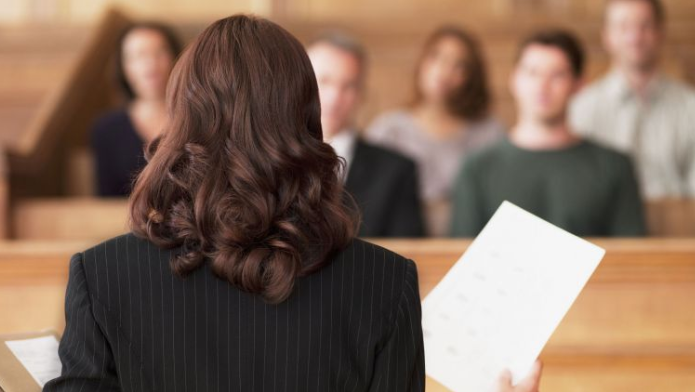 Woman representing herself in court